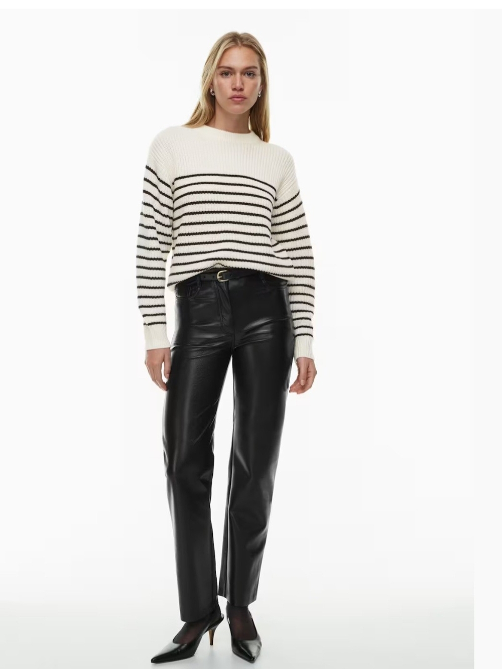 Like New ✨ Wilfred (Aritzia) Maria Striped Merino Wool Sweater - Size XS